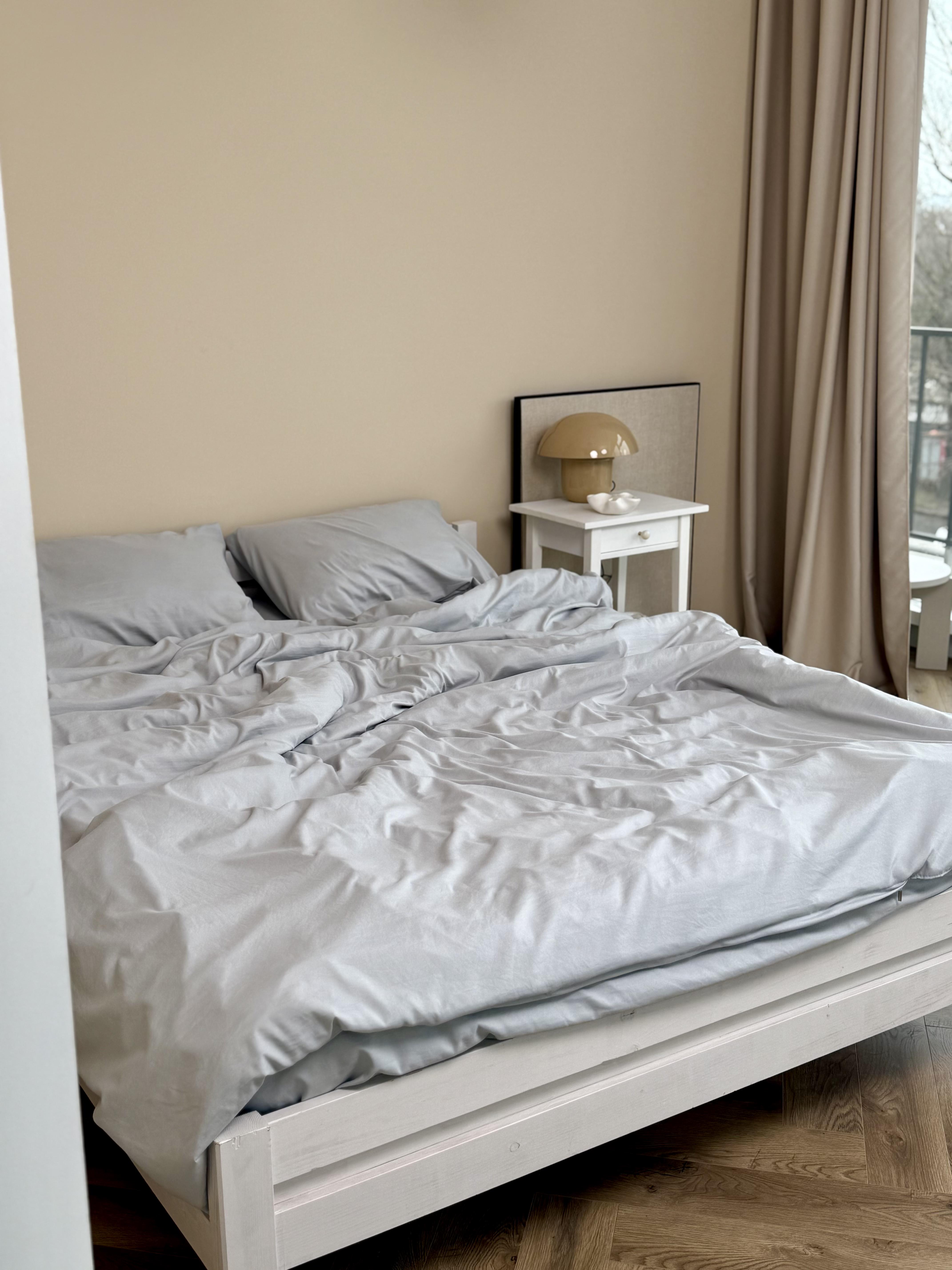 Комплект постельного белья Тень сатин семейный/наволочки 50х70/70х70 см Серый (6899) - фото 5