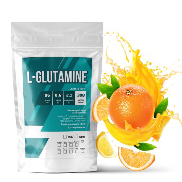 Аминокислота L-Glutamine Апельсин для мышечной ткани на 100 порций 500 г (21-125-glu-a500)