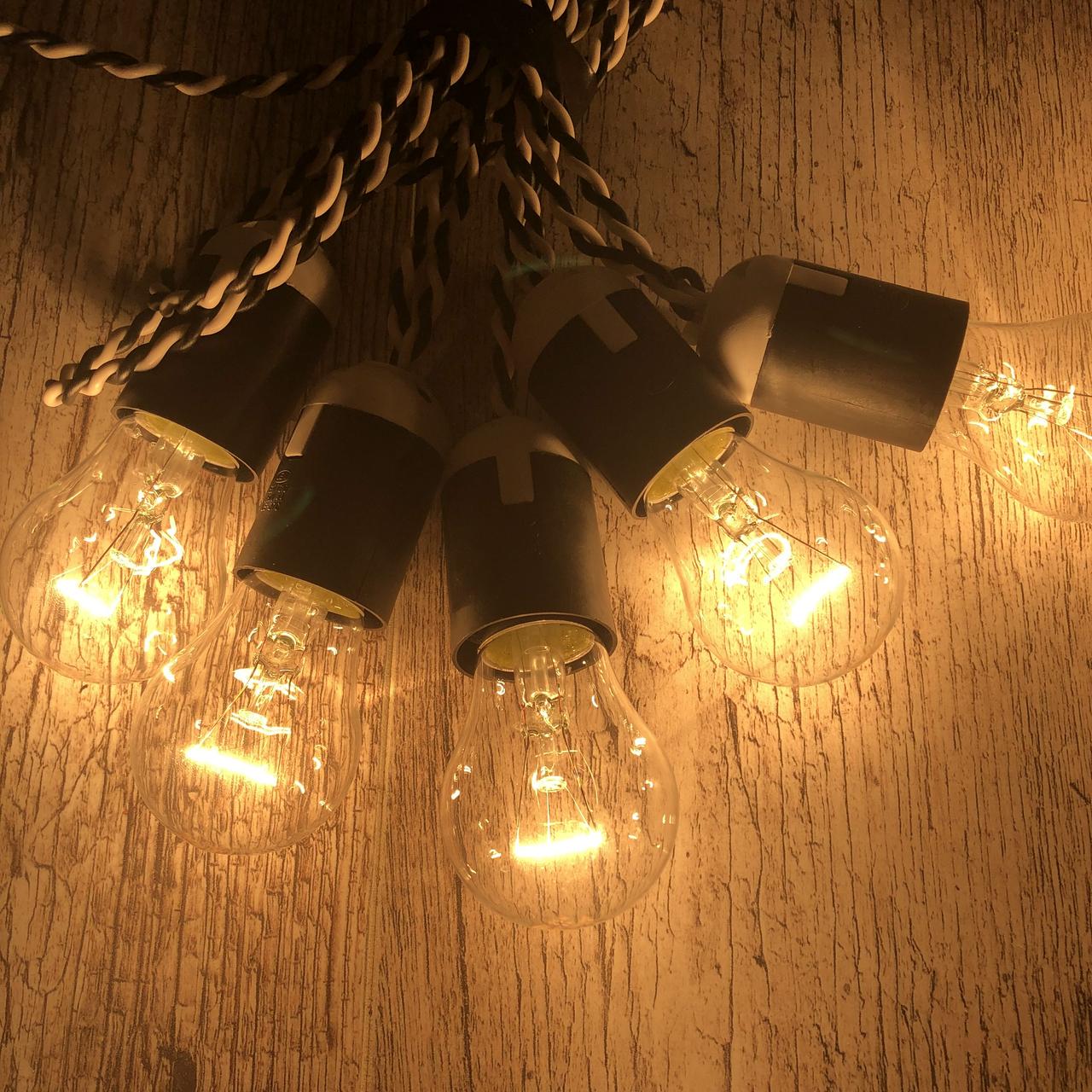 Ретро гірлянда для приміщень Alphatrade 25 м 50 ламп розжарювання Зебра (120098) - фото 2