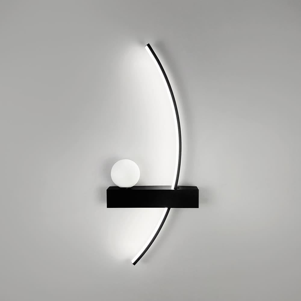 Бра дугове світлодіодне Light House LNF-17536/600 R BK 12W з білим плафоном у правому корпусі 60 см Чорний