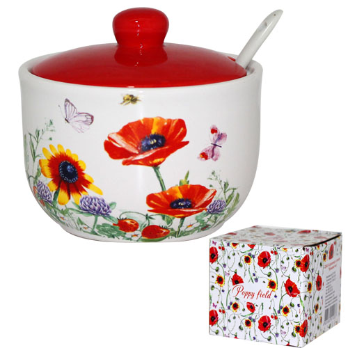 Цукорниця з ложкою SNT Польовий d 11 см h 7,5 см 450 мл (2242-5)