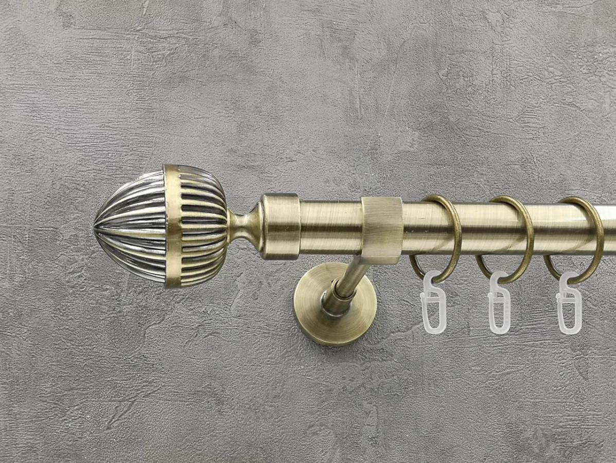 Карниз Quadrum Одеон гладка штанга одинарний модерн 25 мм 240 см Антик (264774551)