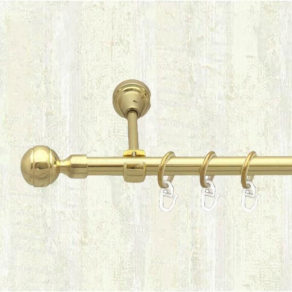 Карниз металевий Orvit Паола однорядний 16 мм відкритий 160 см Золотий (000-6711)