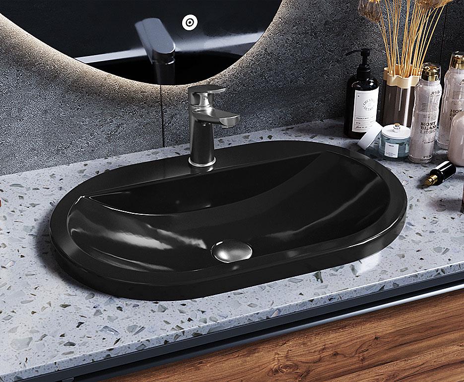 Умивальник накладний Luxor Europa Low Black (706) - фото 6
