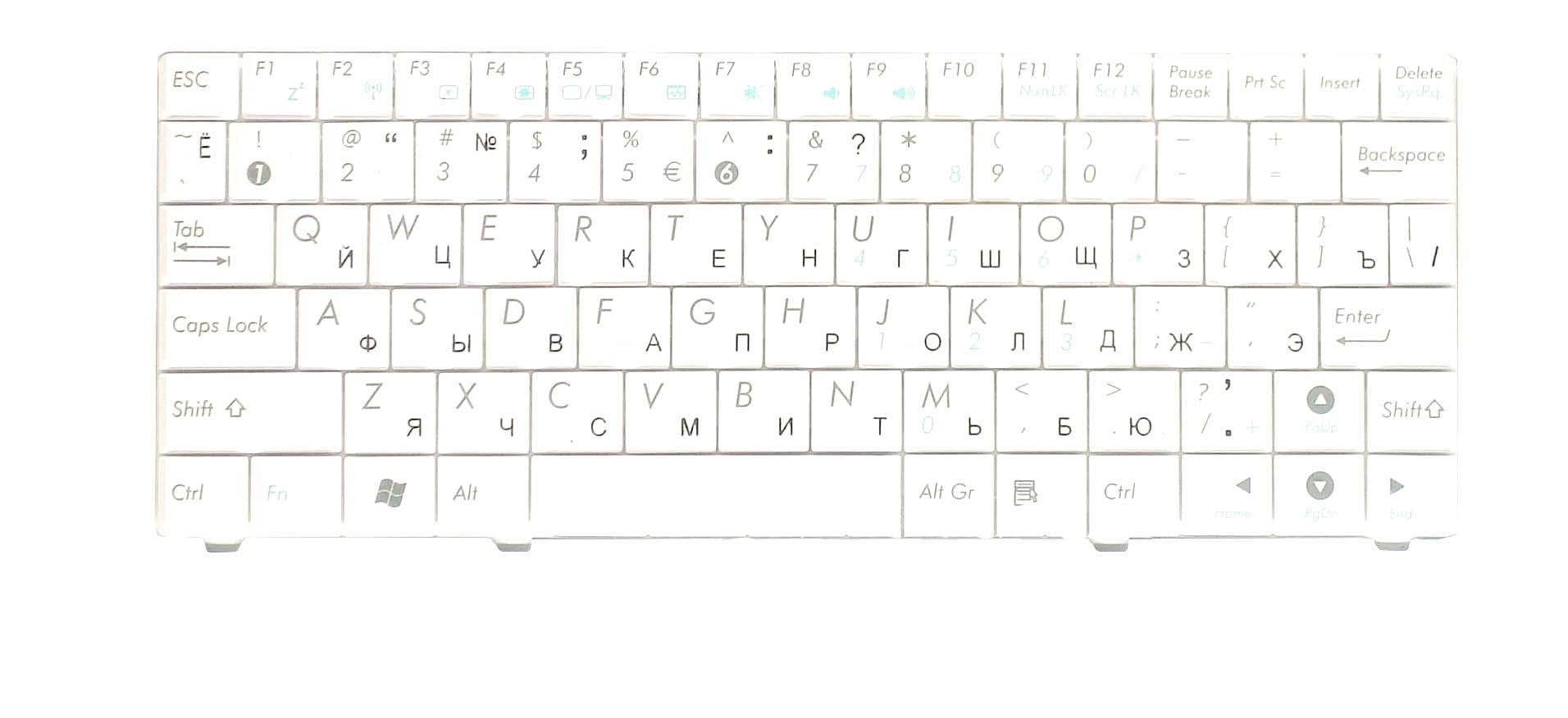Клавиатура для ноутбука Asus T91MT White