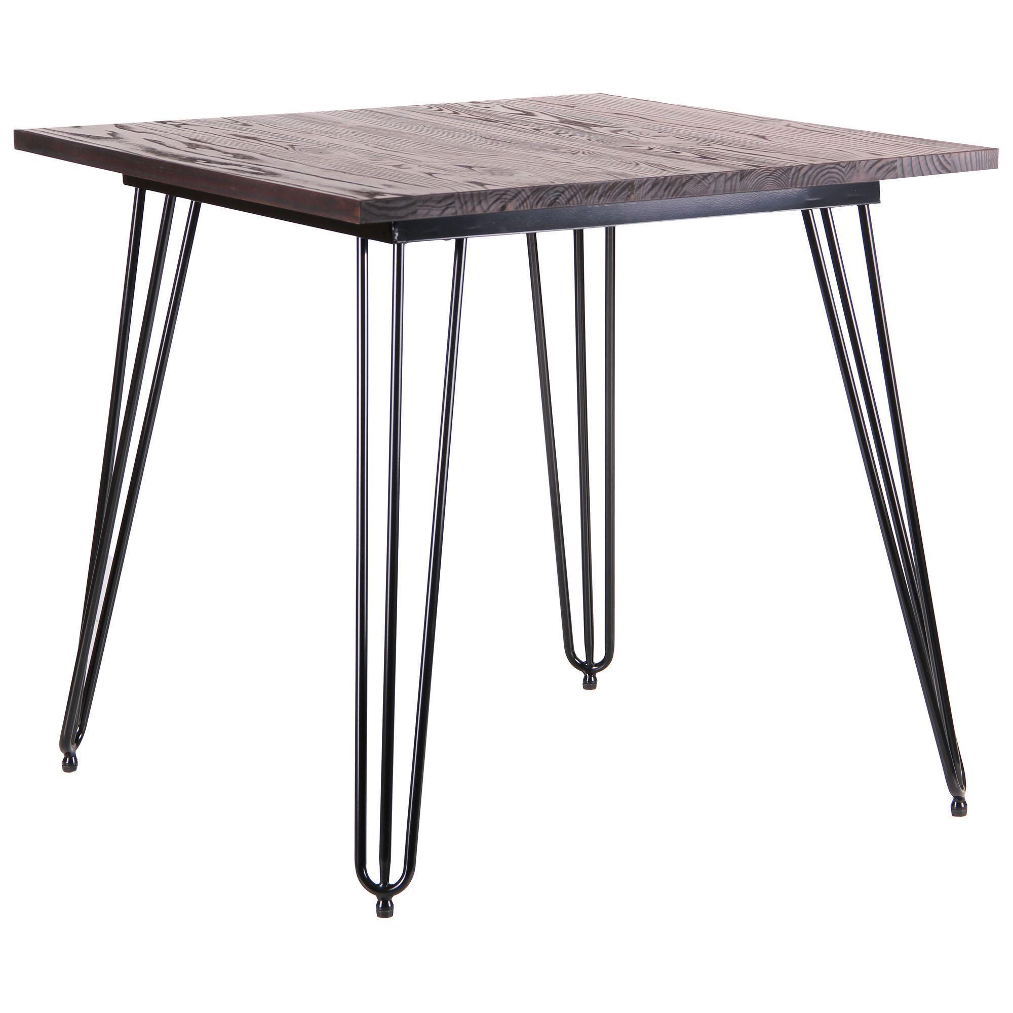 Стіл обідній AMF Smith 1200х750х600 сталь Чорний/Коричневий