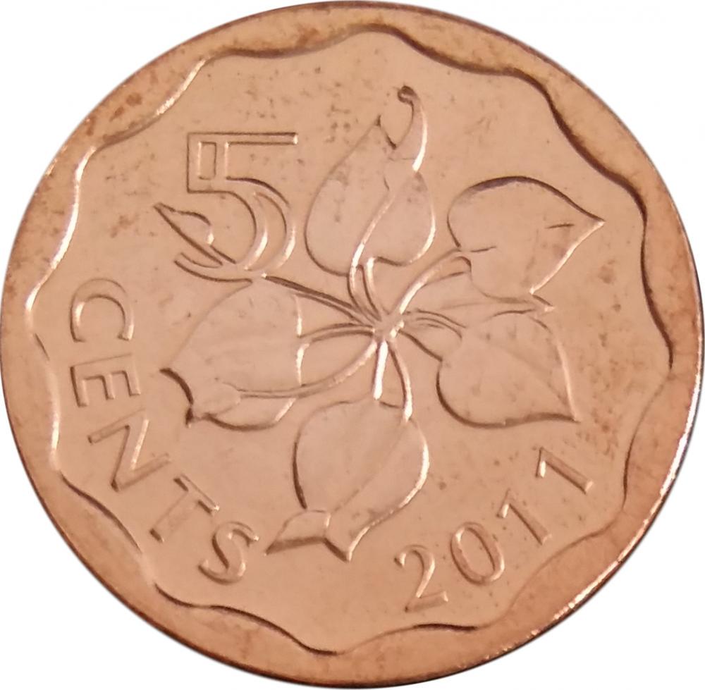 Коллекционная монета Свазиленд 5 центов 2011 UNC (KM#56)