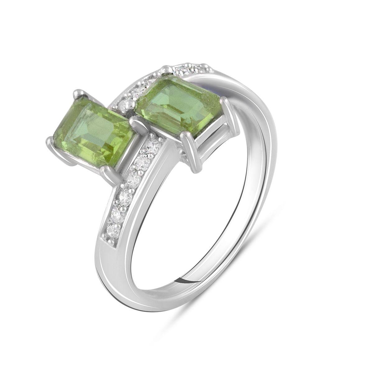 Кольцо серебряное с султанитом 2 ct 3,77 г р. 17 (2104308)