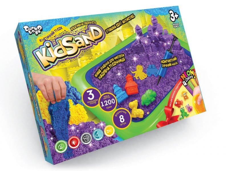 Набор кинетического песка KidSand 1200 г с песочницей (2117)