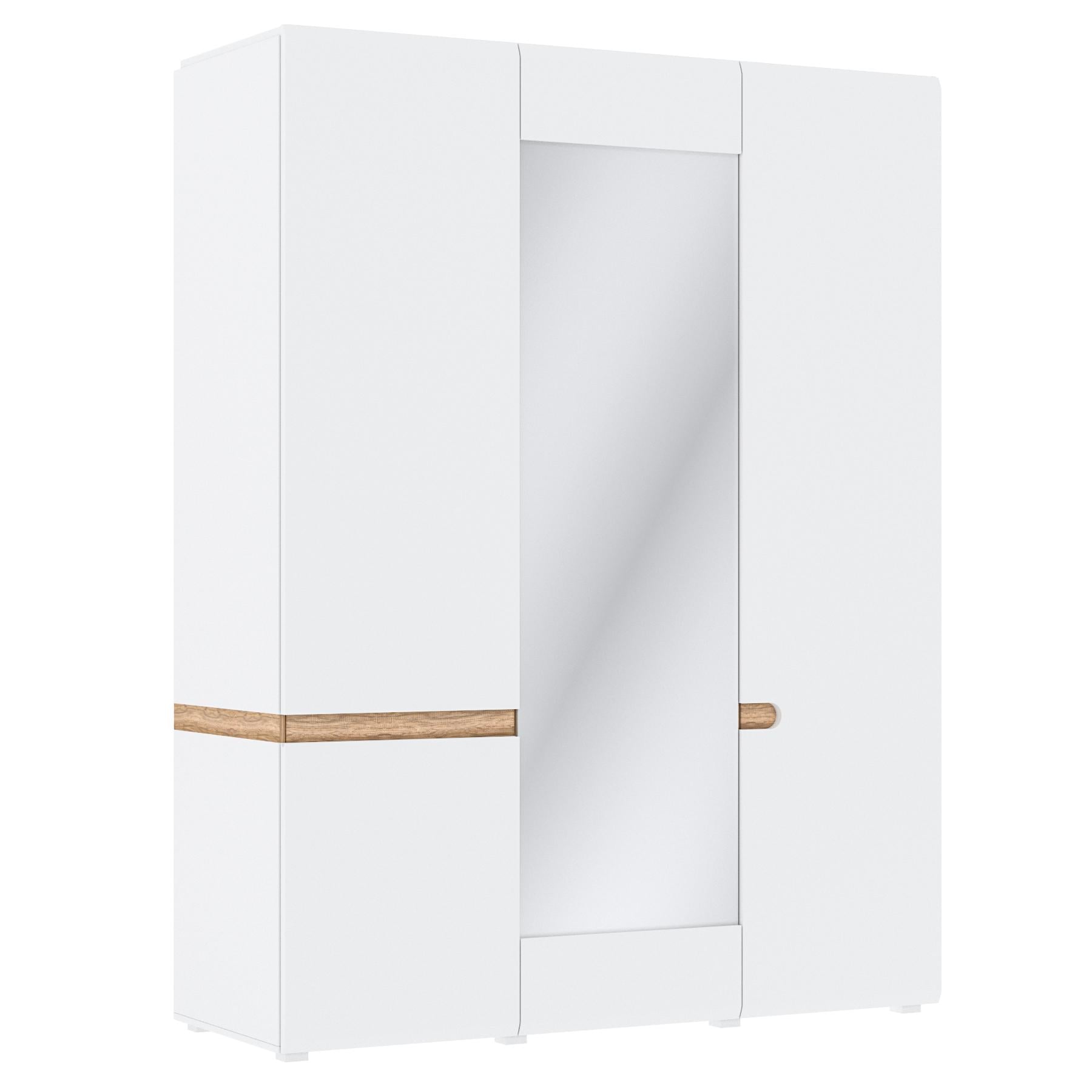 Шкаф Blonski Letis Q 3д 2090х1640х590 мм Белый/Дуб каньон/Белый глянец (9298004)