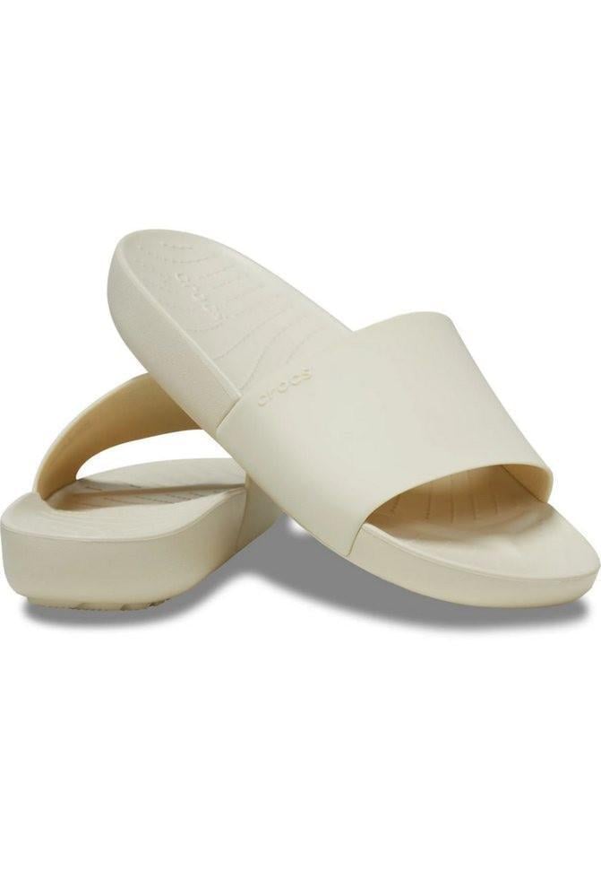 Шльопанці жіночі утеплені Crocs Slide Splash р. 37-38 Бежевий (11585) - фото 9