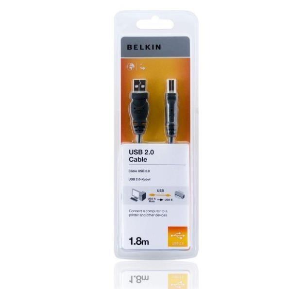 Кабель для заряджання Belkin USB-A - USB-B 1,8 м Чорний (F3U154bt1.8M) - фото 2 Кабель для заряджання Belkin USB-A - USB-B 1,8 м Чорний (F3U154bt1.8M) - фото 2