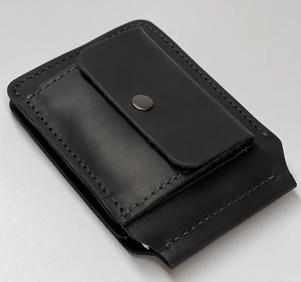 Кошелек с зажимом Double кожаный 12х8х5х1 см - фото 8