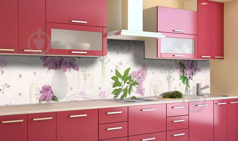 Наклейка виниловая кухонный фартук Zatarga "Сирень Букеты" 650х2500 мм