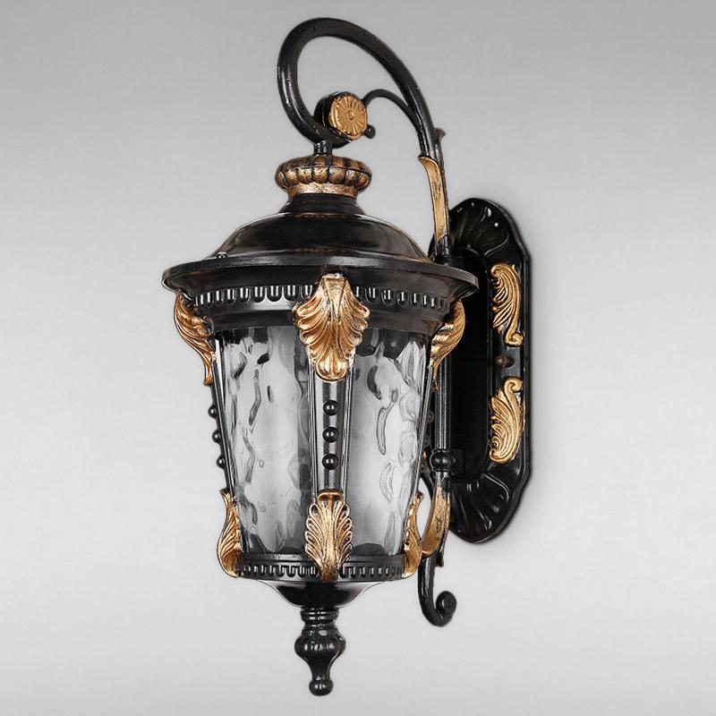 Вуличний настінний світильник LS-18042-M-W Чорний/Золото
