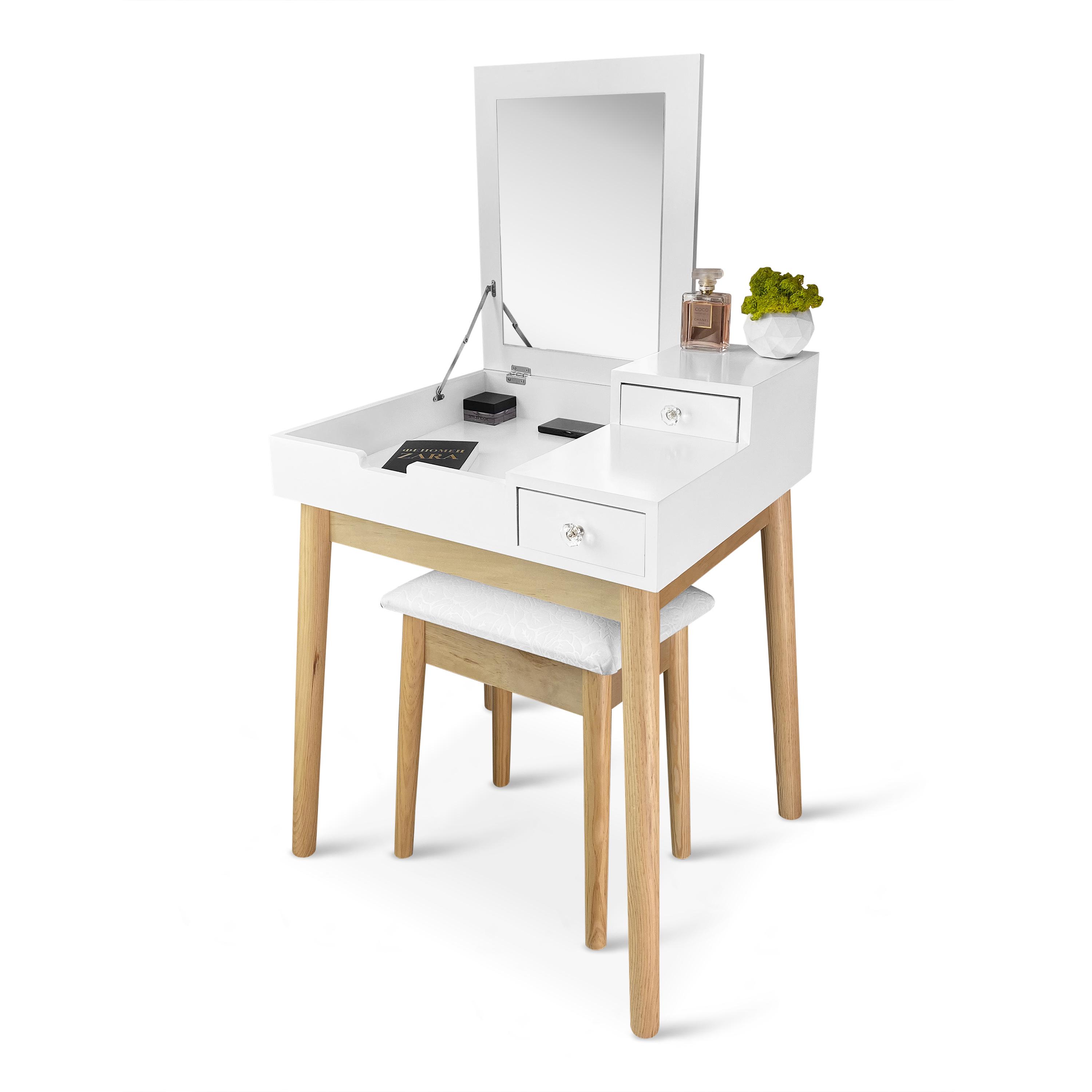 Туалетный столик c зеркалом Homart Maestro и табуретом Белый (9362) - фото 2