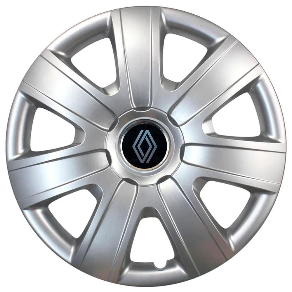 Колпаки SJS 104 с логотипом Renault NEW 4 шт. R13 Серебряный (2789080818)