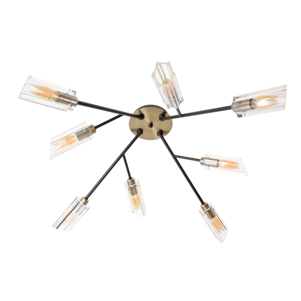 Люстра лофт Brille LK-698S/8 E14 AB+BK Черный/Латунь