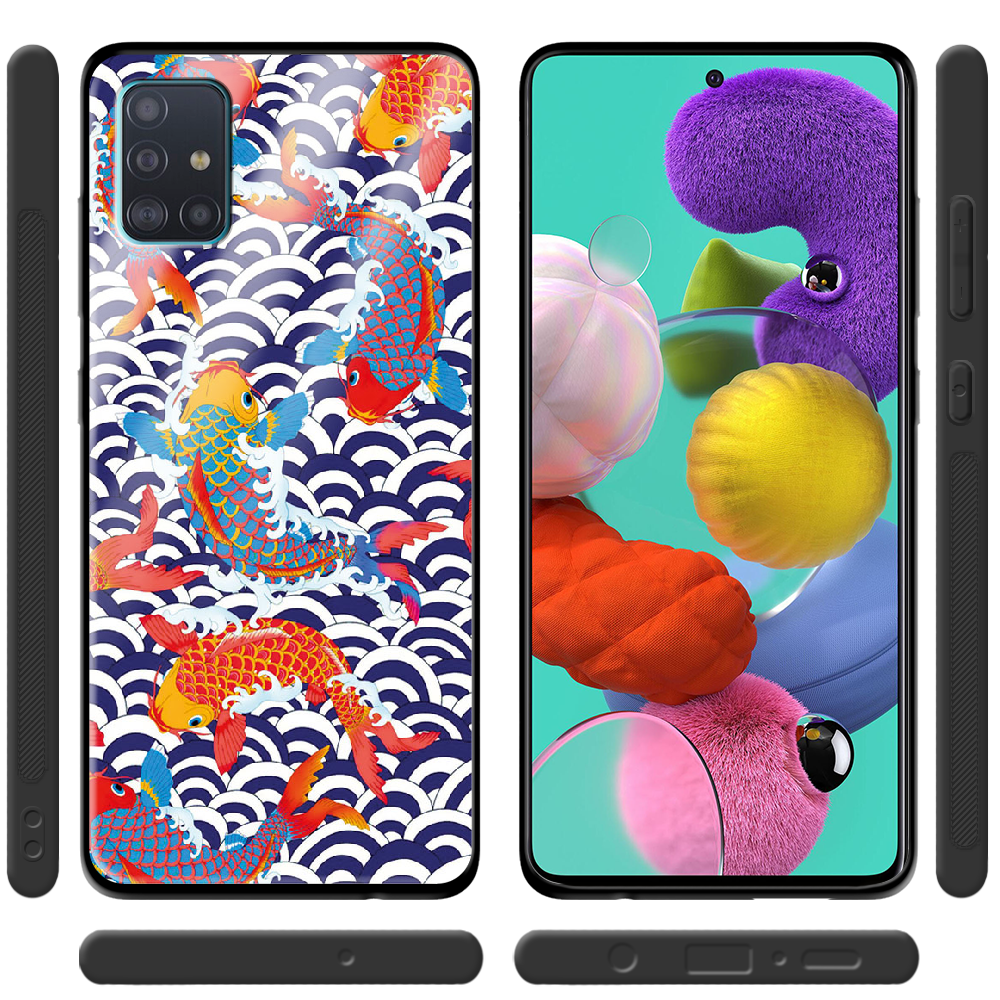 Чехол Boxface Samsung A515 Galaxy A51 Koi Fish Черный силикон со стеклом (38808-up2477-39407) - фото 2