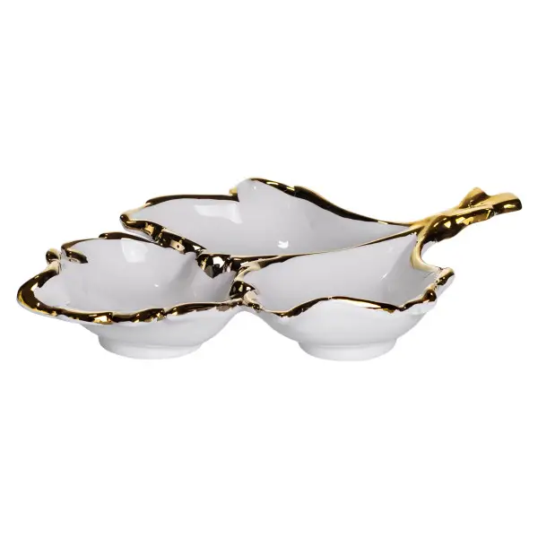 Меню для сервировки Yiwu фарфоровая 27х19,5х4 см на 3 секций Золотистый (147-107- ZBSY-12) - фото 3 Меню для сервировки Yiwu фарфоровая 27х19,5х4 см на 3 секций Золотистый (147-107- ZBSY-12) - фото 3