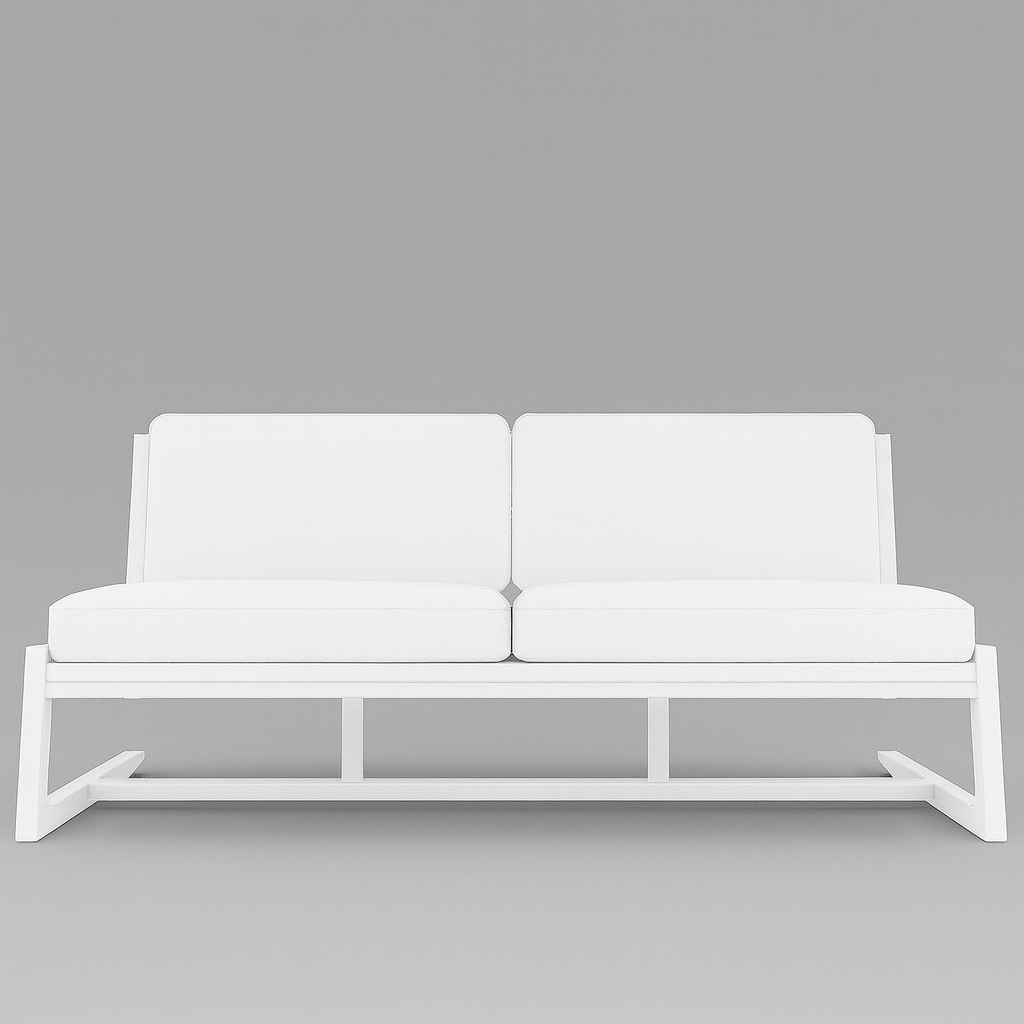 Диван металевий AVVS tech Атлас вуличний лофт оксфорд 126 см Білий/Білий (30222916) - фото 2