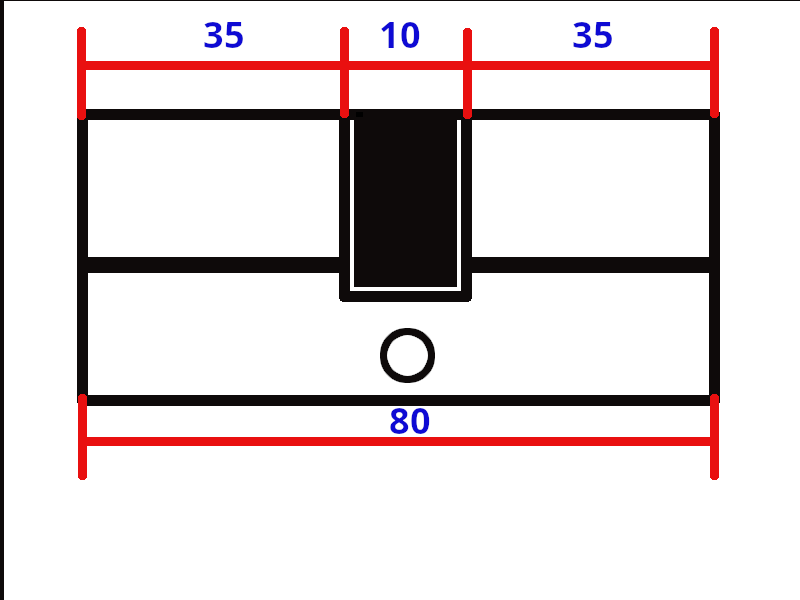 Цилиндр сердцевина Kale Kilit 164 SNC/80 35x10x35 мм Латунь (560200194) - фото 3