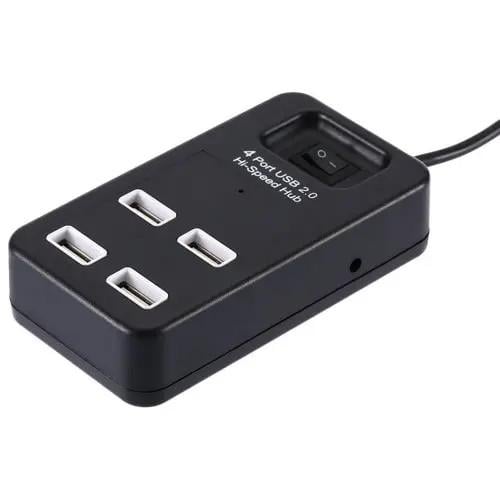 Концентратор USB-хаб Rias P-1601 4 порта USB 2.0 с выключателем Black (3_02361)