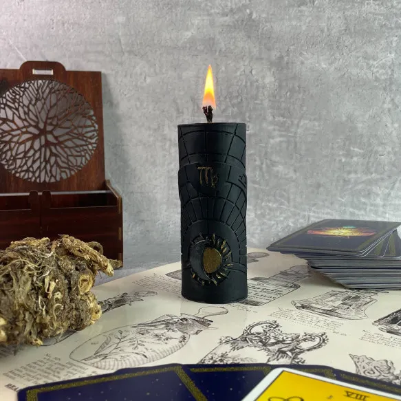 Свеча восковая Знак зодиака Дева Черный (1249)