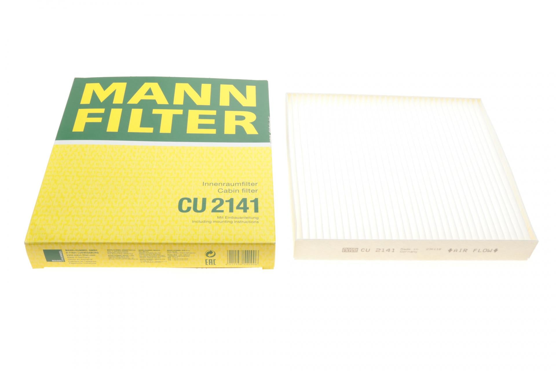 Фильтр салона Mann-Filter для Citroen C4/Isuzu D-max 12-/Mitsubishi L200/Pajero Sport 15-/Lancer/Outlander 07- (CU 2141)