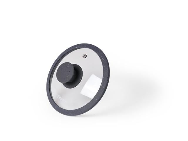 Кришка Fissman Arcades 16х5 см скляна з силіконовим обідком (9909)