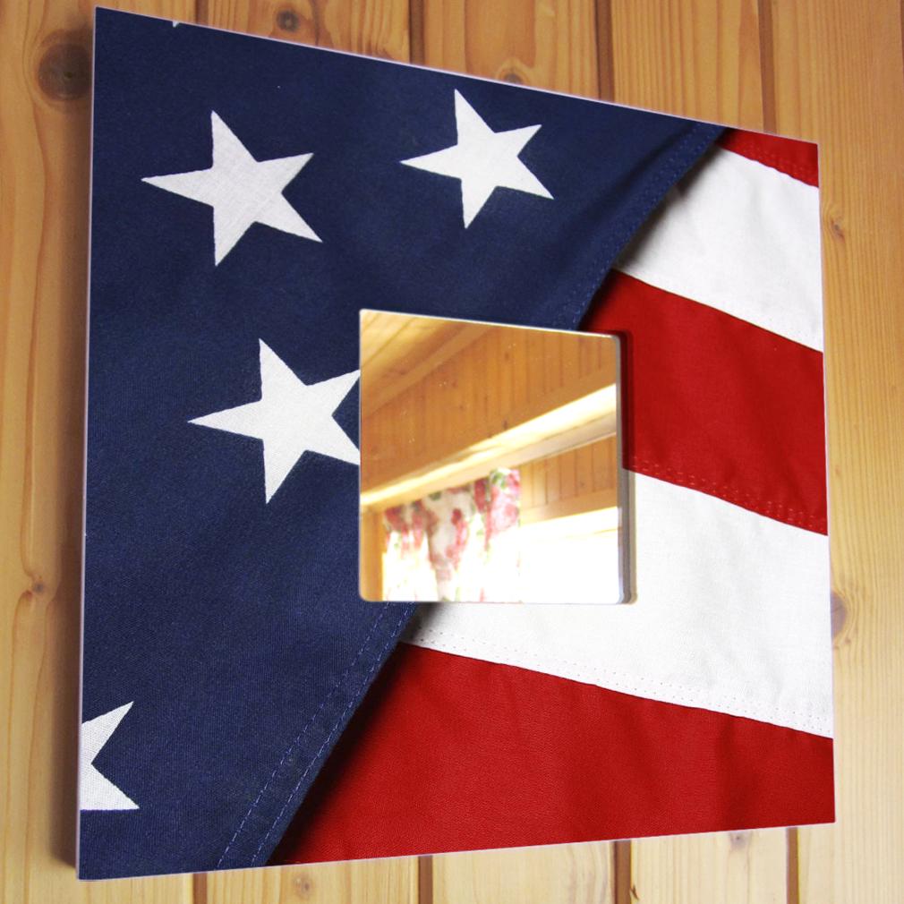 Дзеркало декоративне Американський прапор USA 260х260 мм (M03006)