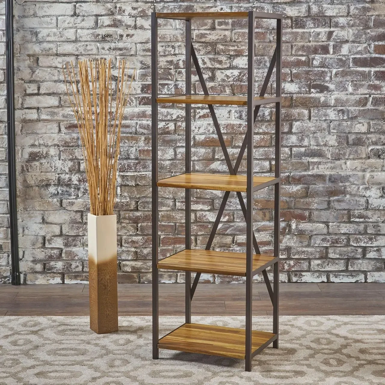 Стелаж Loft NS-1684 з полицями вузький для роботи та кабінету (3075774123)