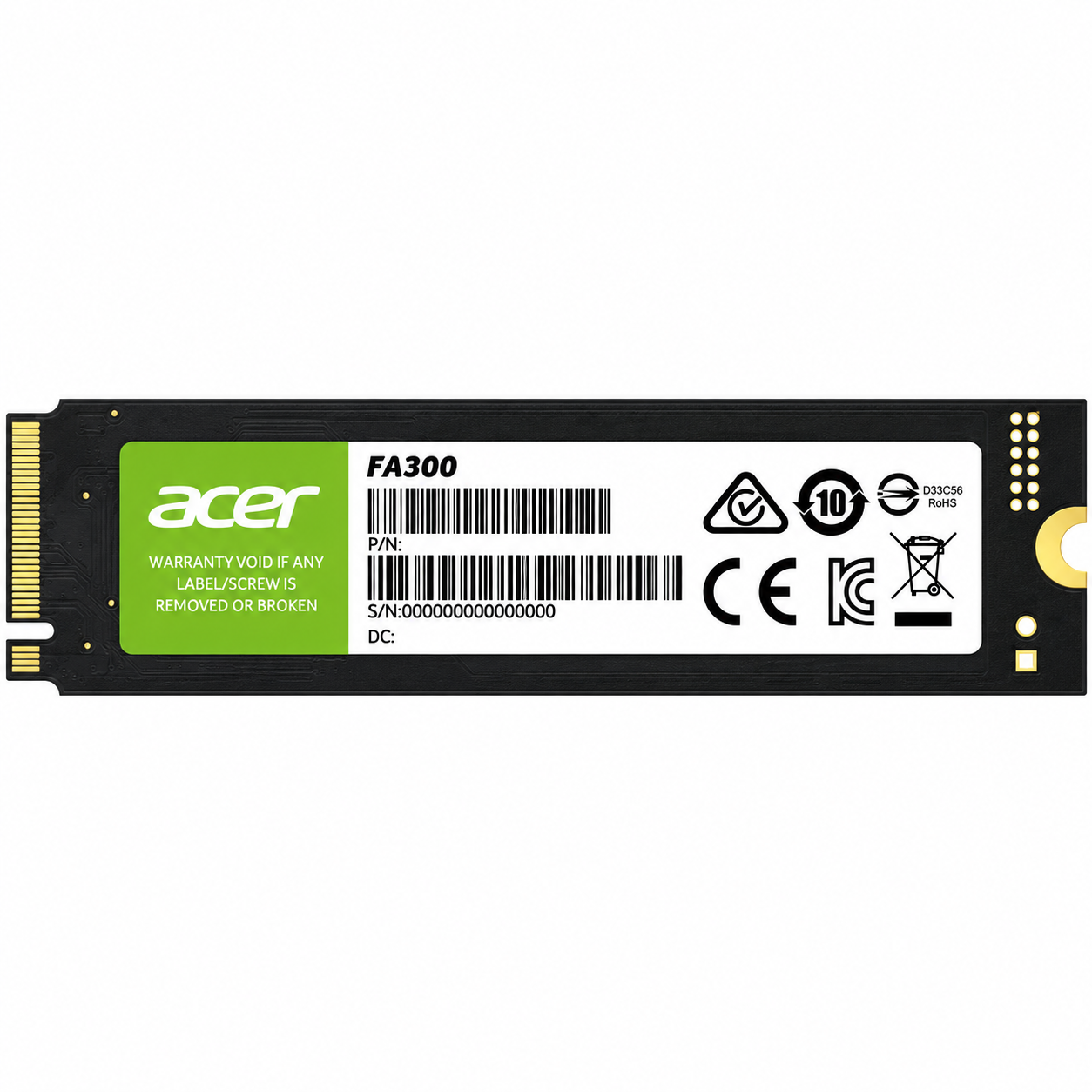 SSD-накопичувач Acer FA300 2 ТБ M.2 2280 PCIe внутрішній для ноутбука та ПК (BL.9BWWA.168)