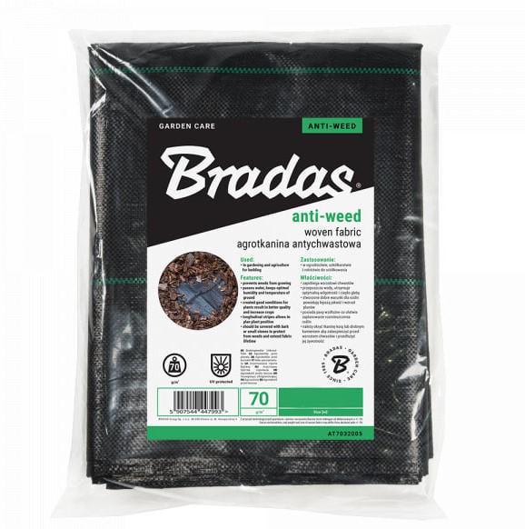 Агроткань против сорняков Bradas РР УФ 70 г 0,6x10 м Черный (29348)