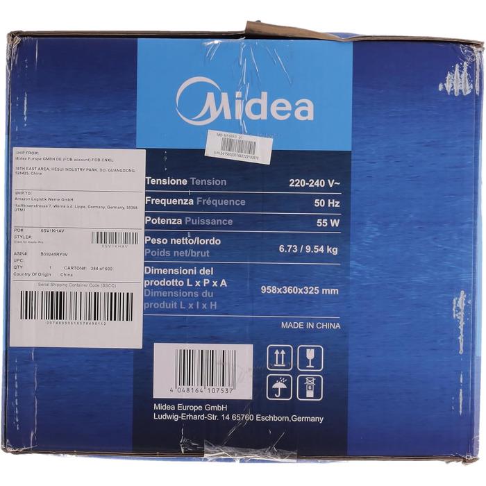 Мобильный кондиционер Midea с водяным охлаждением/ионизацией и увлажнением с пультом 55 Вт 5 л Белый (1844647) - фото 10 Мобильный кондиционер Midea с водяным охлаждением/ионизацией и увлажнением с пультом 55 Вт 5 л Белый (1844647) - фото 10