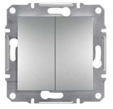 Выключатель кнопочный Schneider Electric Asfora двухклавишный самозажимной ABS Алюминиевый (EPH1100161) Выключатель кнопочный Schneider Electric Asfora двухклавишный самозажимной ABS Алюминиевый (EPH1100161)