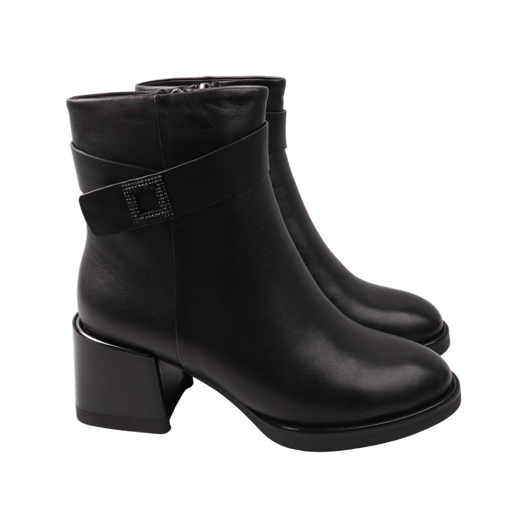 Ботильоны женские Molka из кожи р. 37 Черный (187-22ZH)