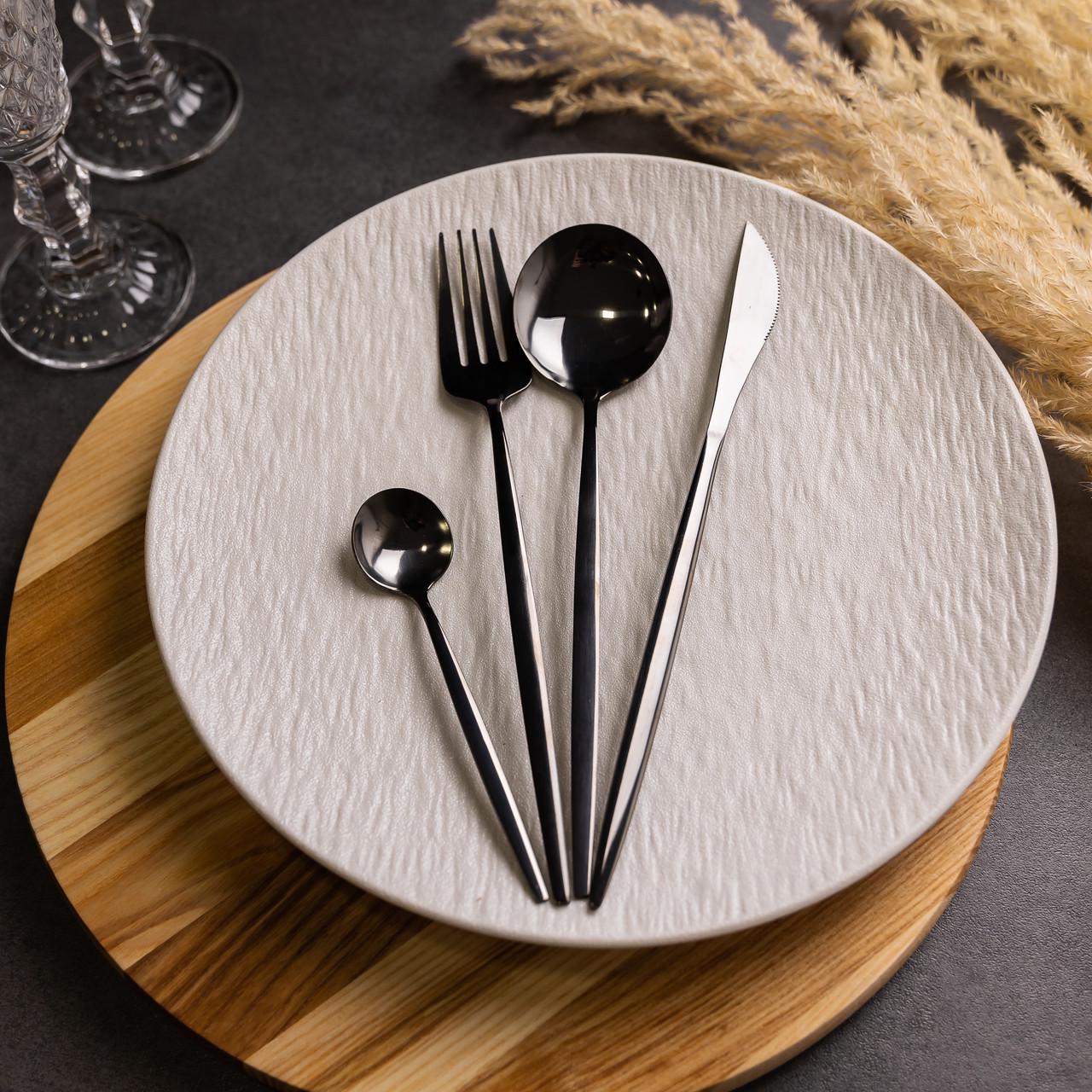 Набір столових приборів на 6 персон 24 пр. Чорний