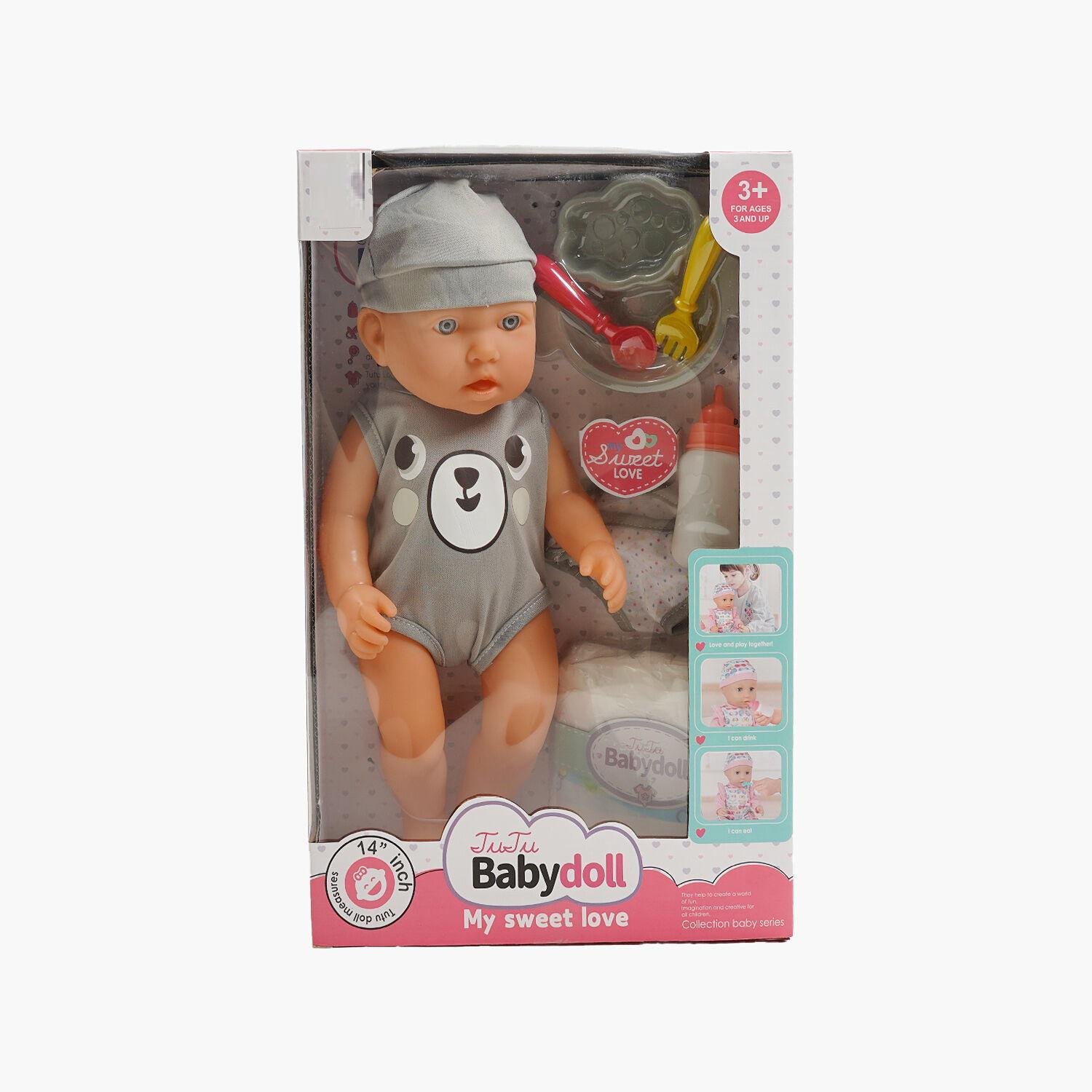 Пупс игрушечный TuTu с посудой и бутылочкой Multicolor (161715) Пупс игрушечный TuTu с посудой и бутылочкой Multicolor (161715)