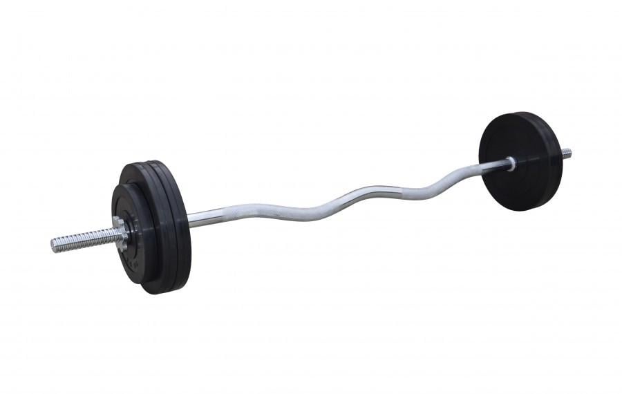 Штанга с прорезиненными дисками W-образная 30 кг (25551841)