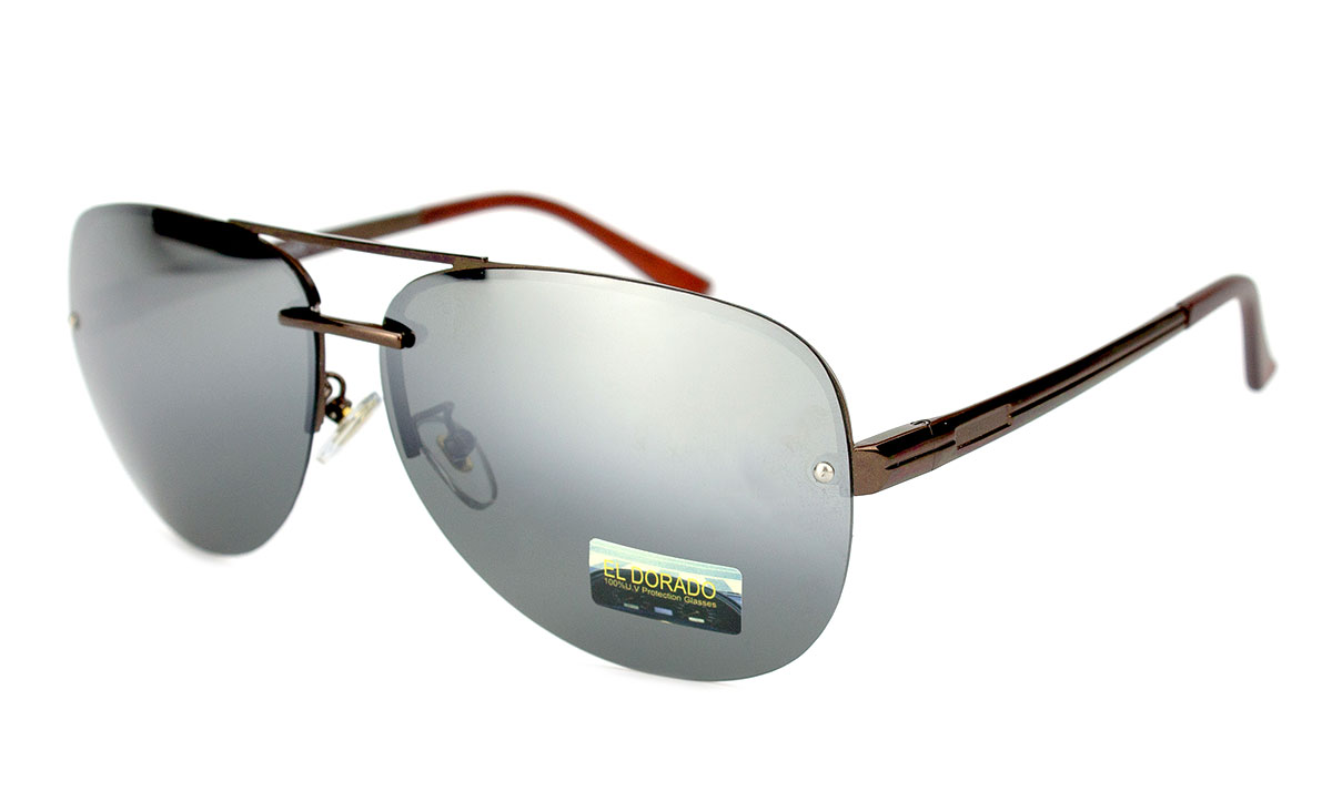 Очки мужские антифара металлическая оправа для широкого лица Бронзовый (EL8001-K01)