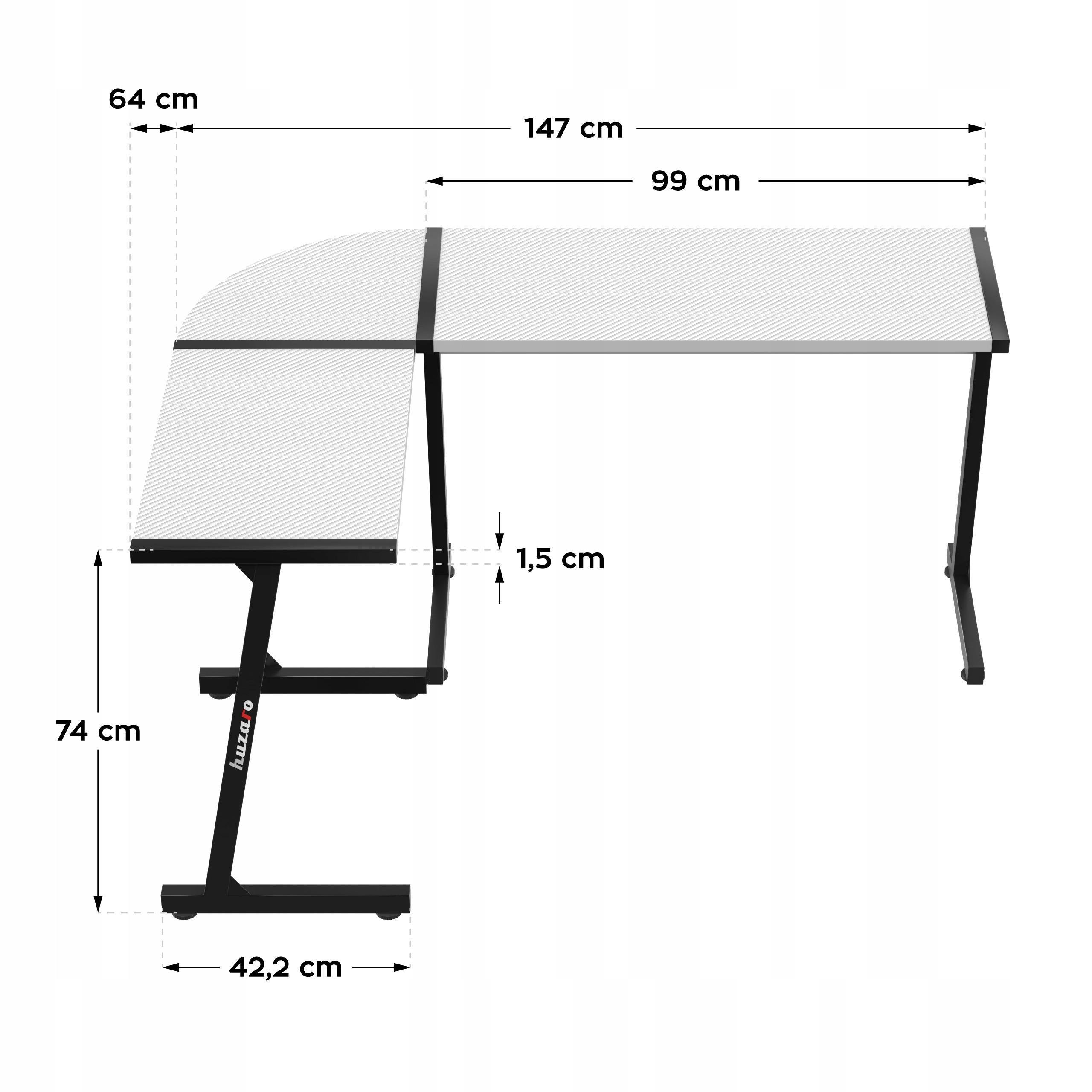 Геймерский угловой компьютерный стол Gamer Huzaro Hero 6.0 White Corner - фото 3 Геймерский угловой компьютерный стол Gamer Huzaro Hero 6.0 White Corner - фото 3