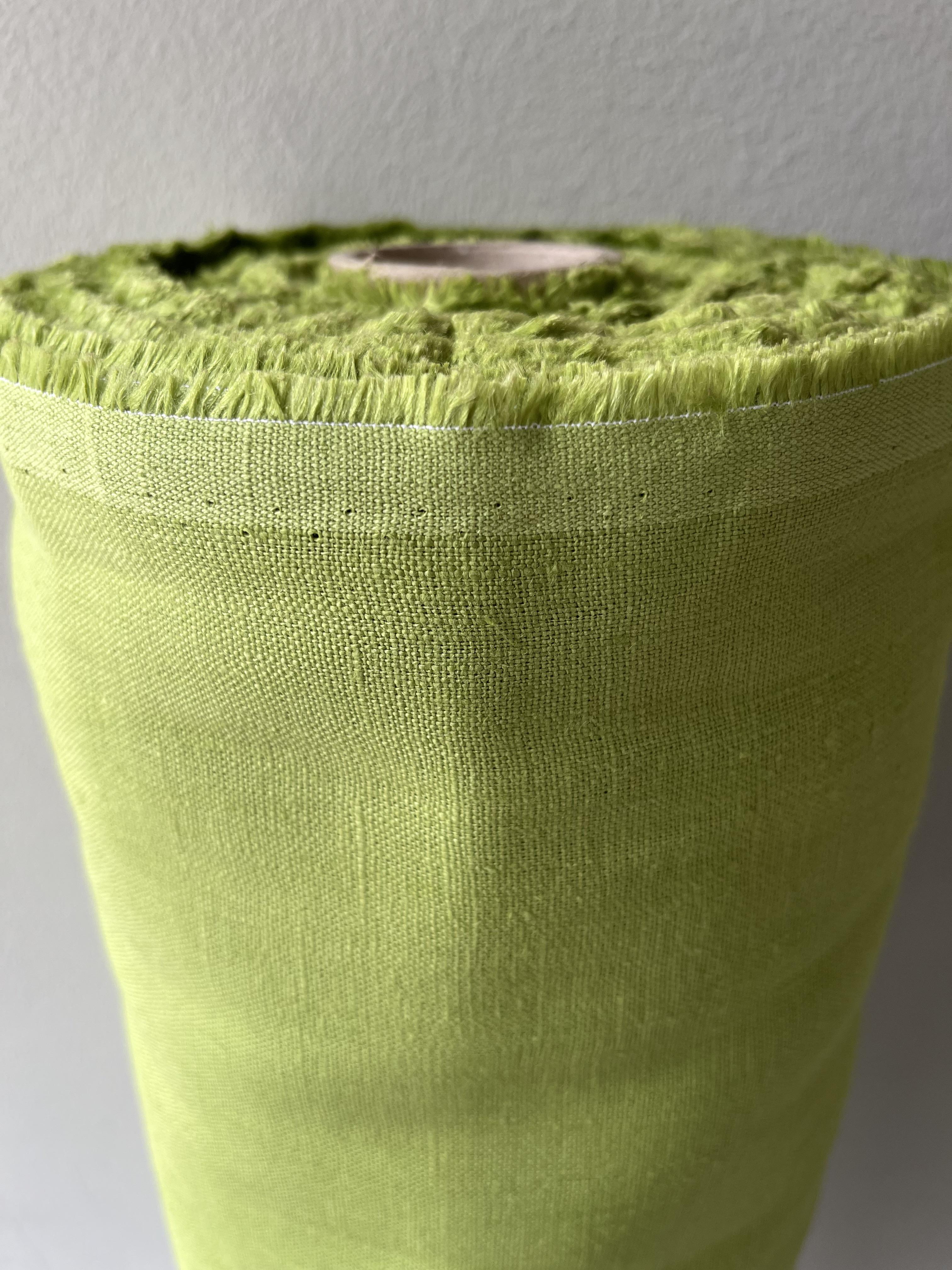 Тканина скатерна Linen Plus 100% льон 143 см 911 Салатовий - фото 2