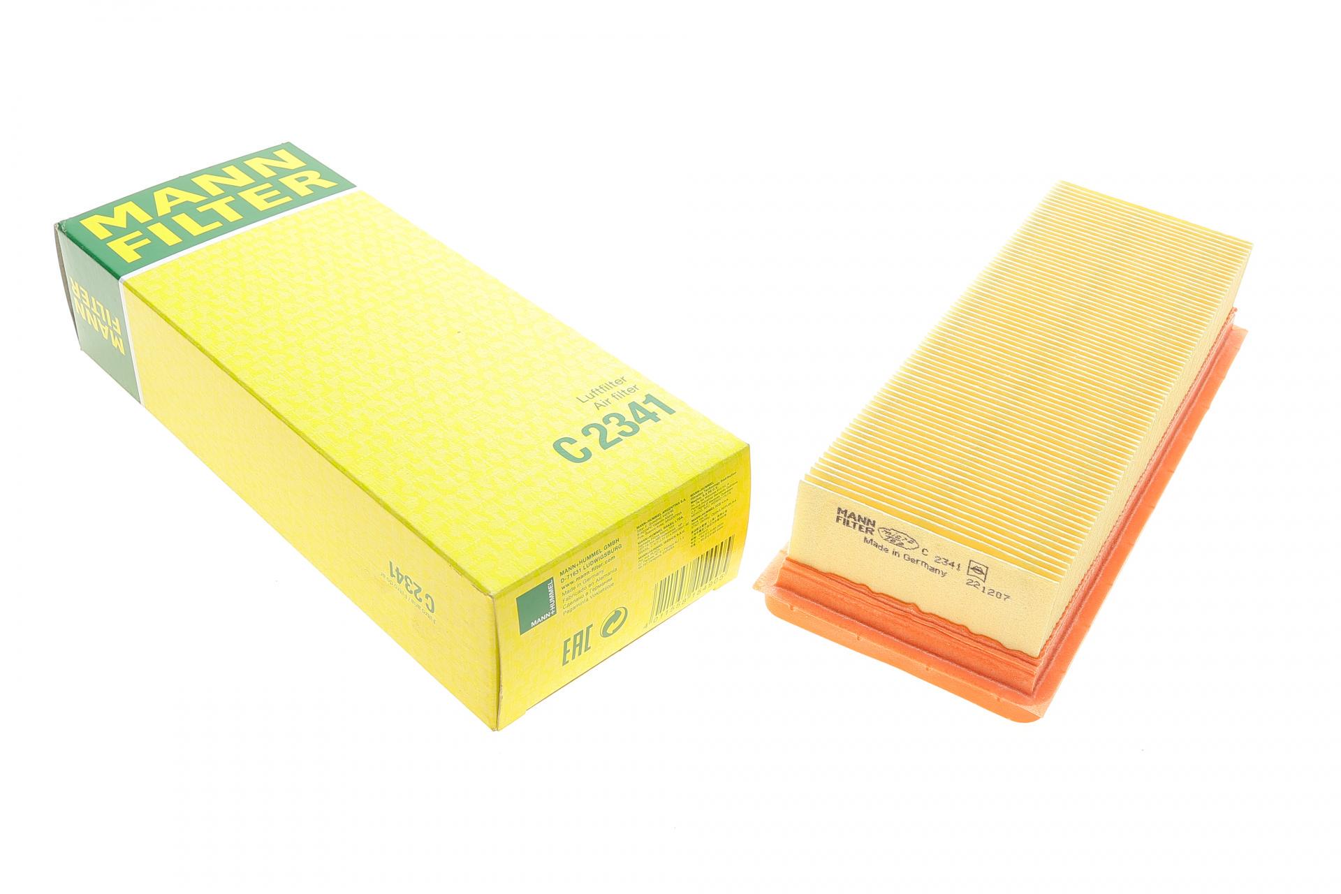 Фильтр воздушный Mann-Filter для Fiat Panda 1,1 i,e,Selecta 95-03/Punto 1,1/1,2 94-00/Sinquecento 1,1 Sporting 94-98 (C 2341)