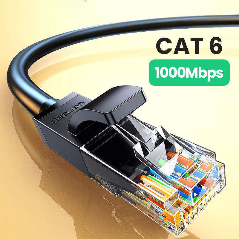 Мережевий кабель патч-корд UGREEN NW102 Cat6 U/UTP Round Ethernet Cable 10 м Black (20164) - фото 2