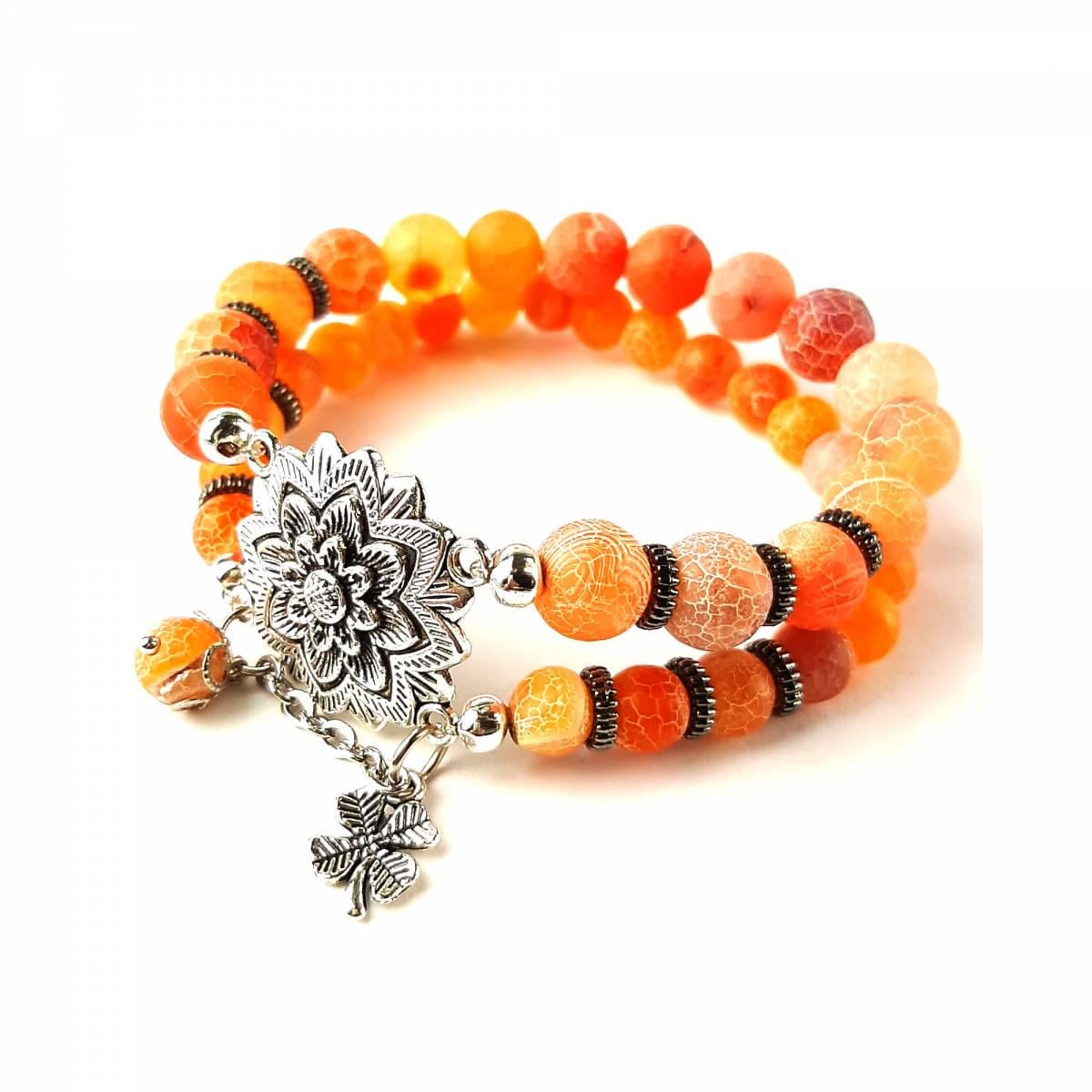 Браслет DARSANA Солнечный свет из натурального камня морозный агат (DRSU136)