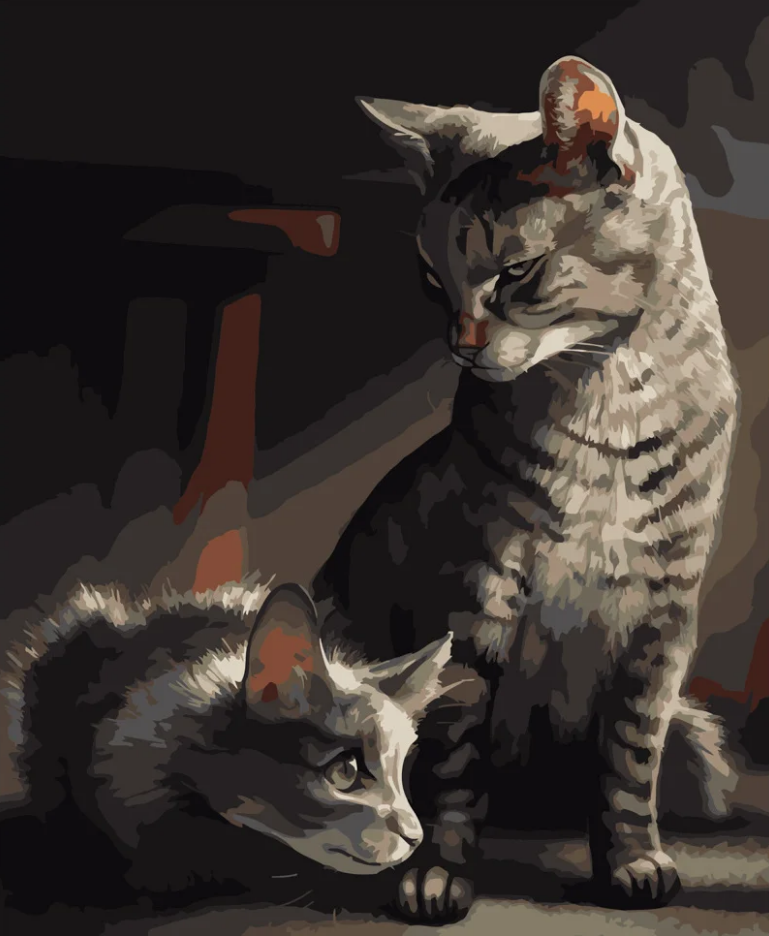 Картина по номерам Strateg Кот-вожак 40x50 см (DY188)