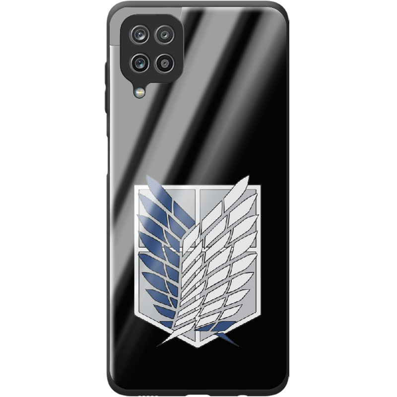 Чехол Boxface Samsung A225 Galaxy A22 Атака Титанов Крылья Свободы Черный силикон со стеклом (42748-bk88-44201)
