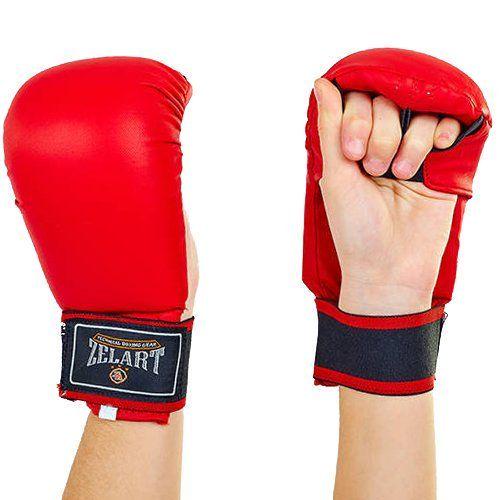 Перчатки для карате Zelart ZB-4007 L Красный (37363017)