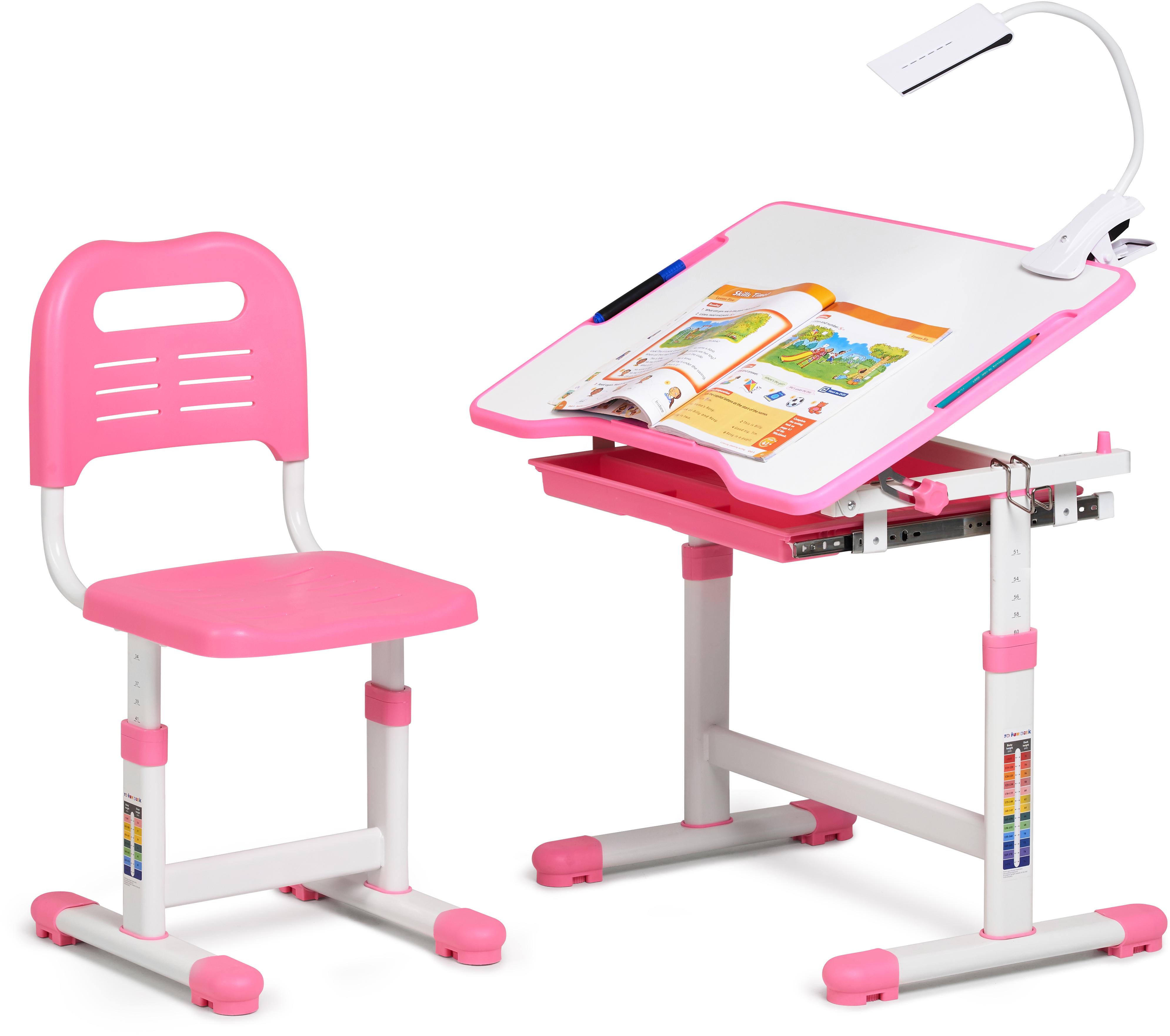 Набір шкільна парта і стілець з регулюванням висоти FunDesk Sole Pink Рожевий - фото 3 Набір шкільна парта і стілець з регулюванням висоти FunDesk Sole Pink Рожевий - фото 3